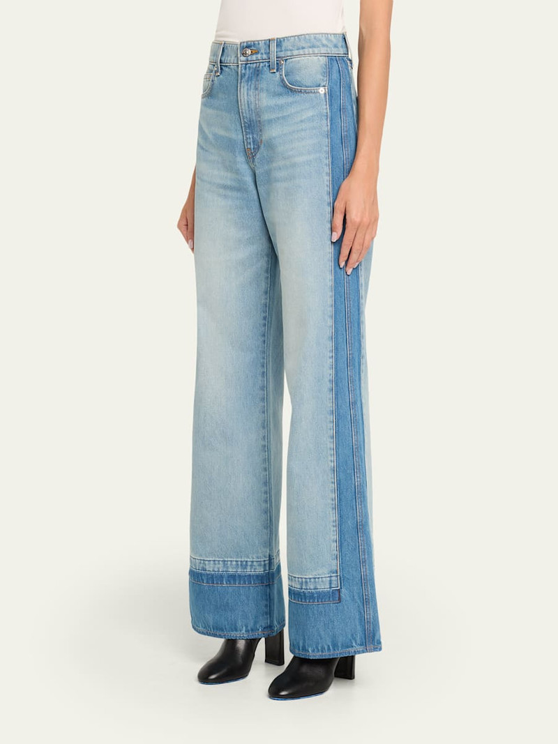 VERONICA BEARD Taylor Colorblock Wide-Leg Jeans outlook