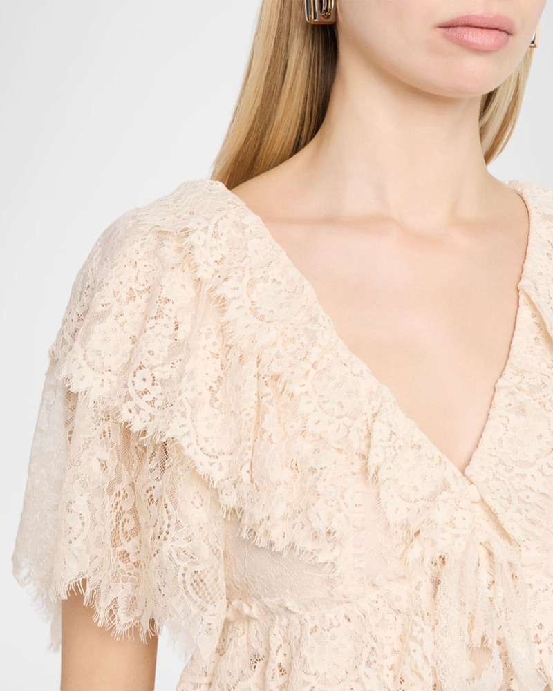 Caper Lace Ruffle Crop Top 5
