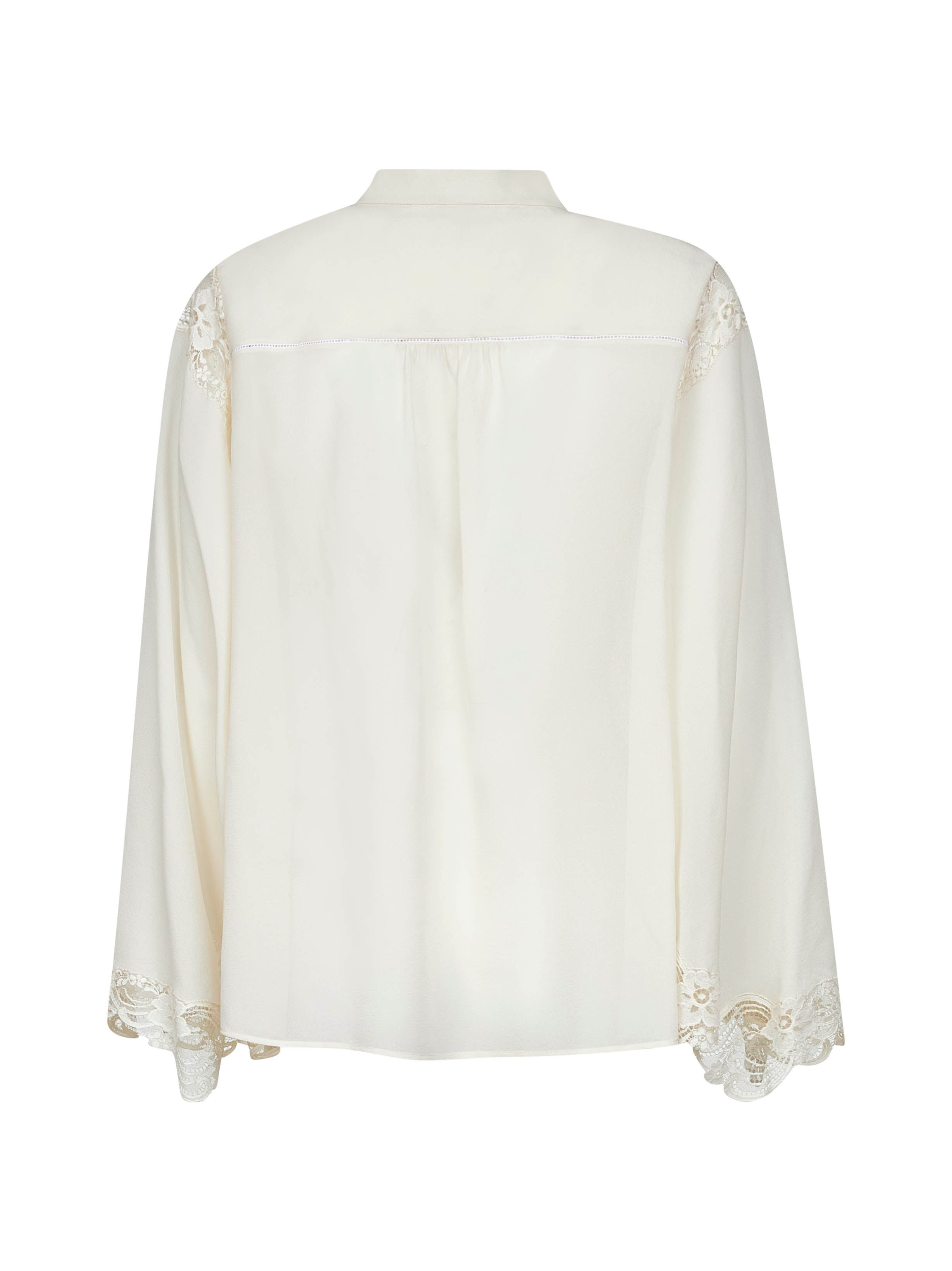 Ivory georgette and lace blouse - 2
