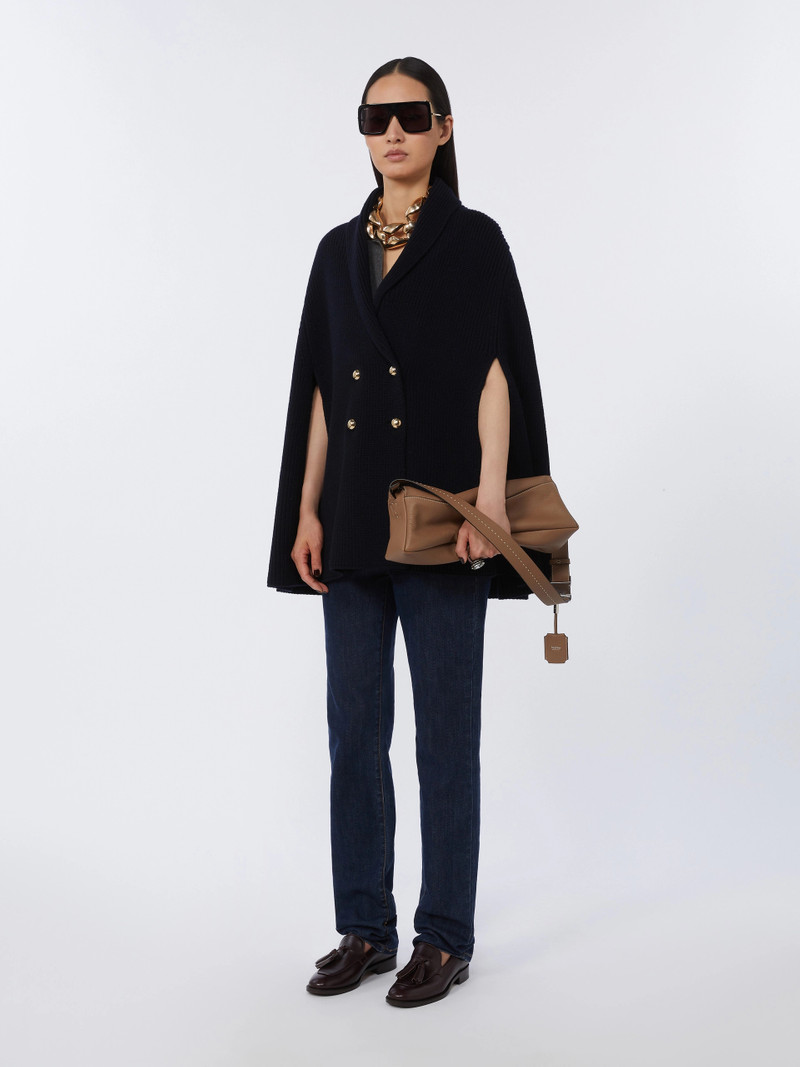 Max Mara AGENZIA Double-breasted wool cape - MIDNIGHTBLUE outlook