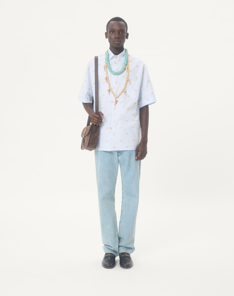 Valentino VALENTINO OXFORD COTTON SHIRT WITH LE CHAT DE LA MAISON PRINT outlook