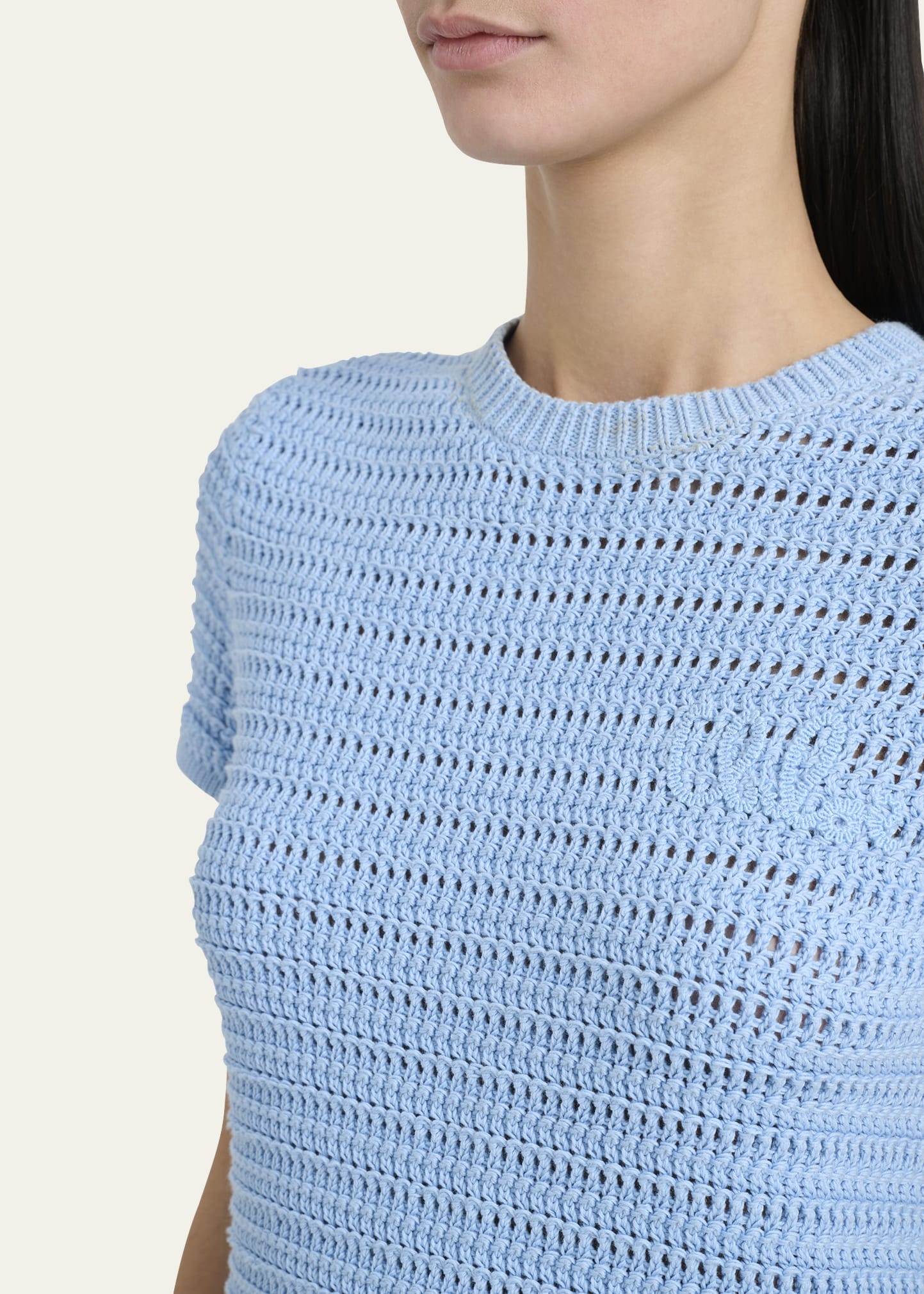 Open-Knit Logo Embroidered Top - 5