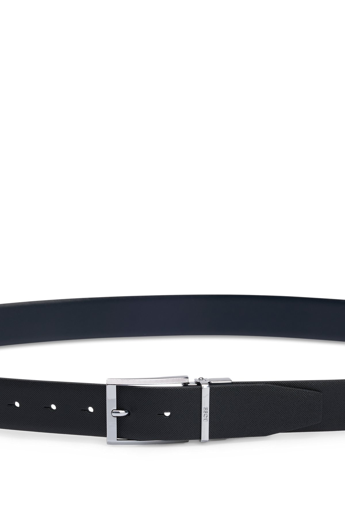 ITALIAN-LEATHER BELT WITH BRANDED KEEPER IN GIFT BOX - 4