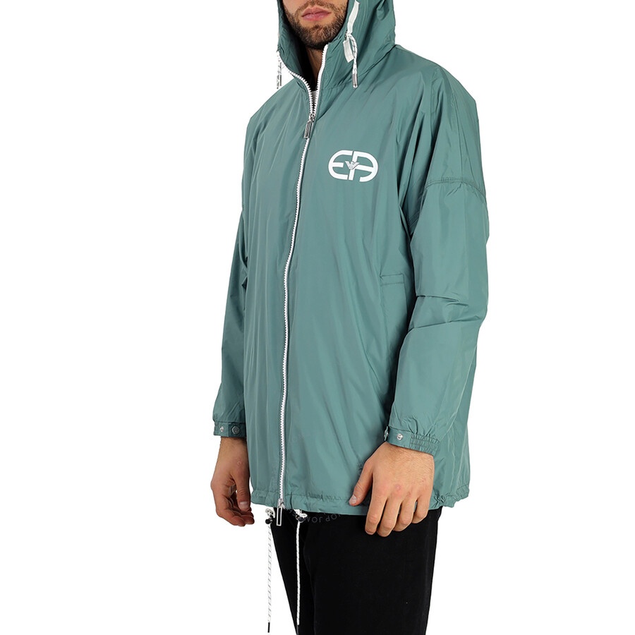 Emporio Armani Men's Logo Print Hooded Blouson Jacket - 4