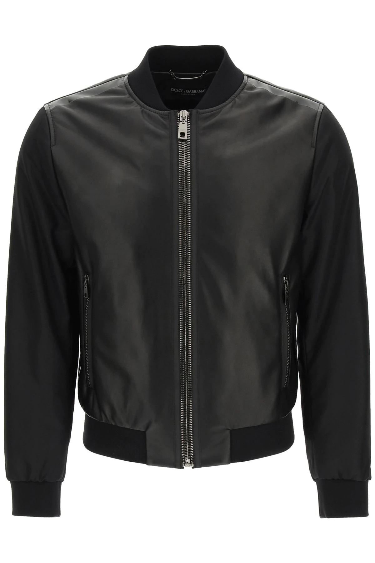 LEATHER AND NYLON JACKET - 1