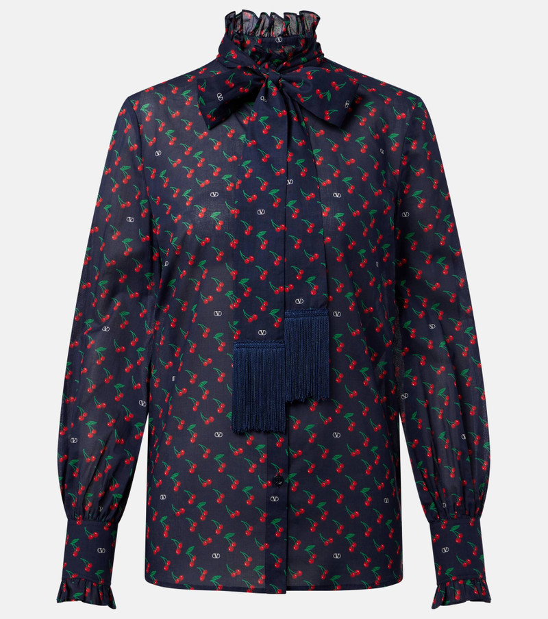 Cherryfic bow-detail cotton muslin shirt 1
