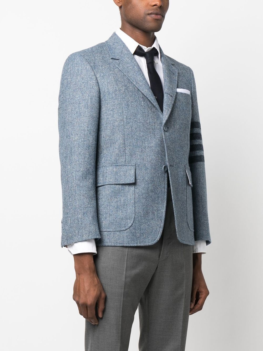 stripe-detail single-breasted blazer - 3