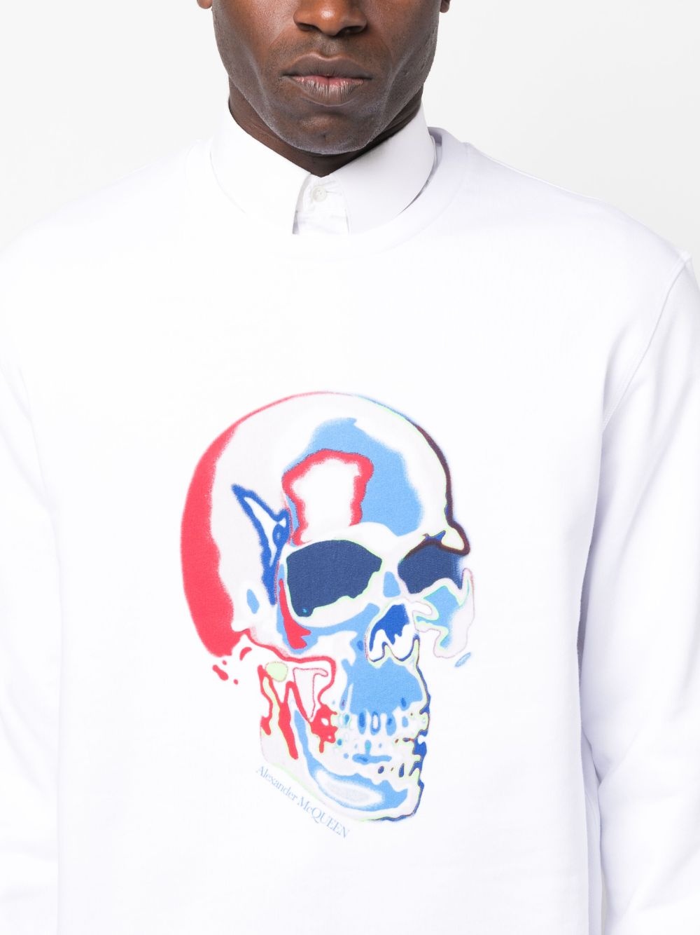 skull-print cotton sweatshirt - 5