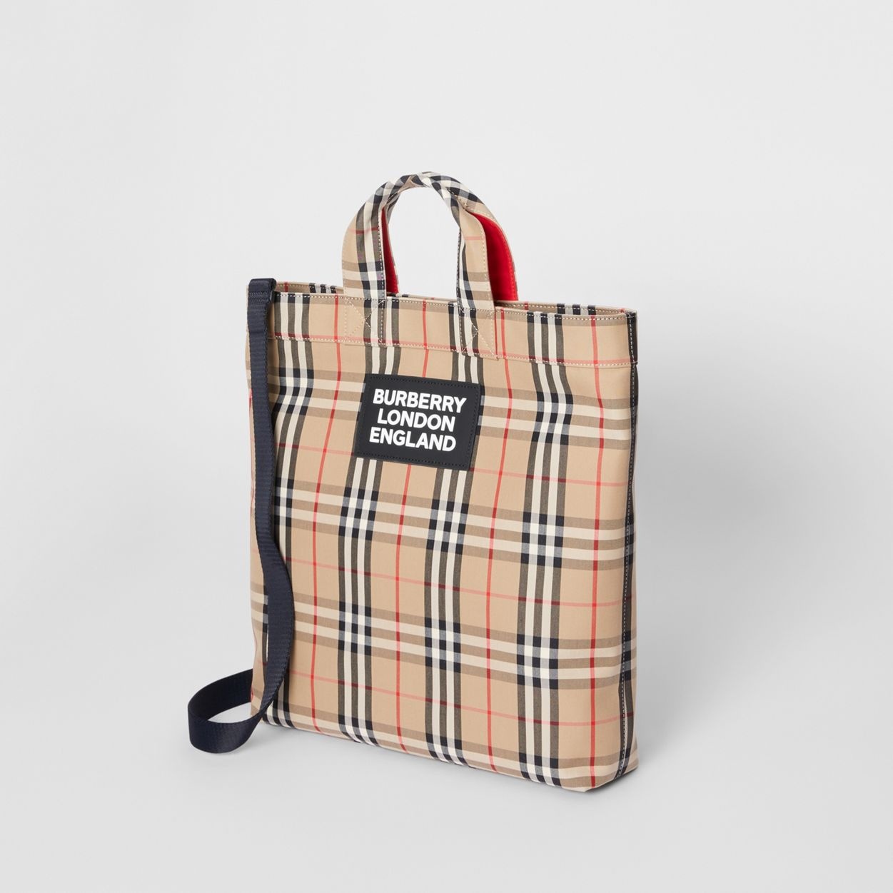 Logo Appliqué Vintage Check Cotton Blend Tote - 4