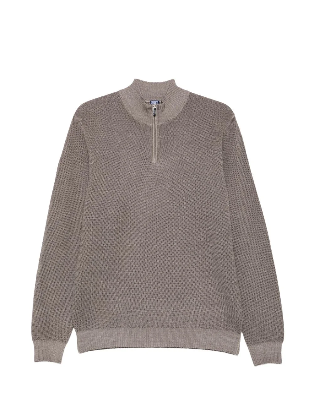 quarter-zip knitted sweater - 1
