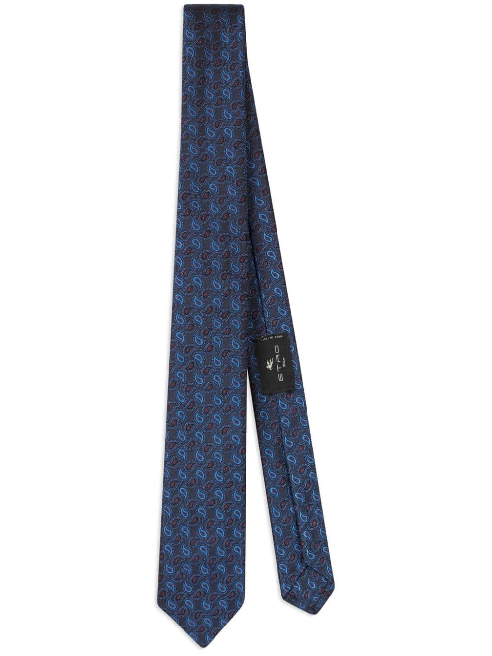 paisley-embroidered silk tie - 1