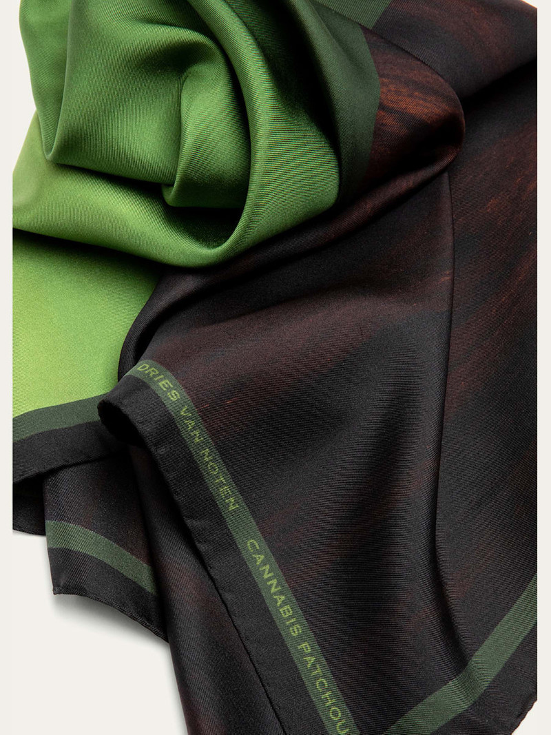 Dries Van Noten Cannabis Patchouli Silk Foulard outlook