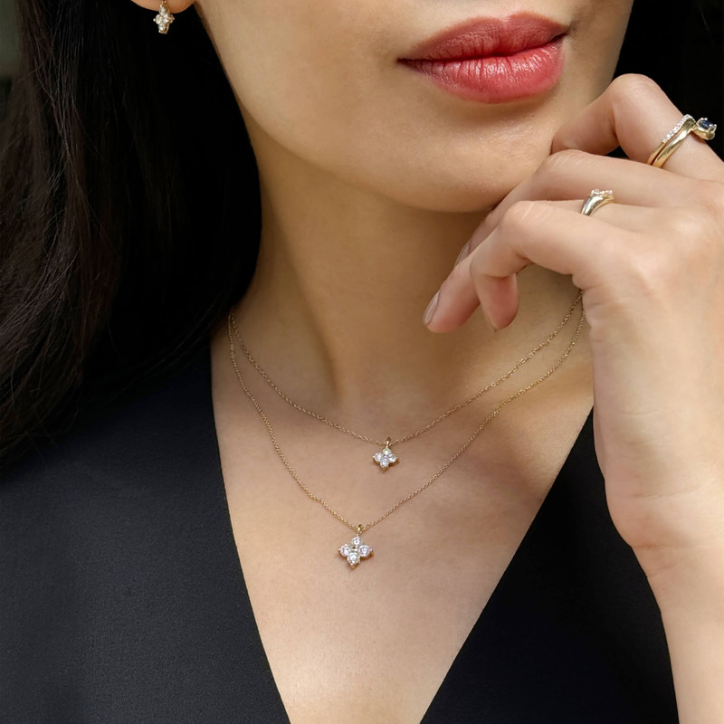 1CTW Luckiest Clover LAB-Created Diamond Necklace 7