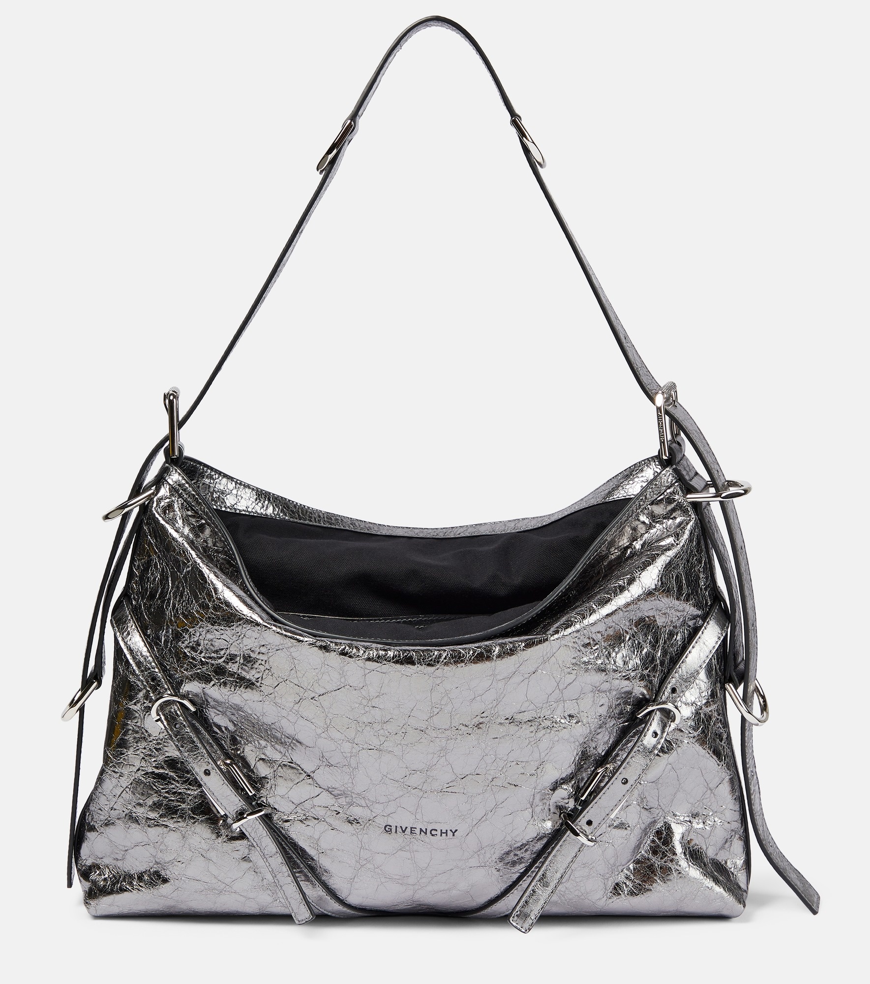 Givenchy Voyou Medium metallic leather shoulder bag mytheresa