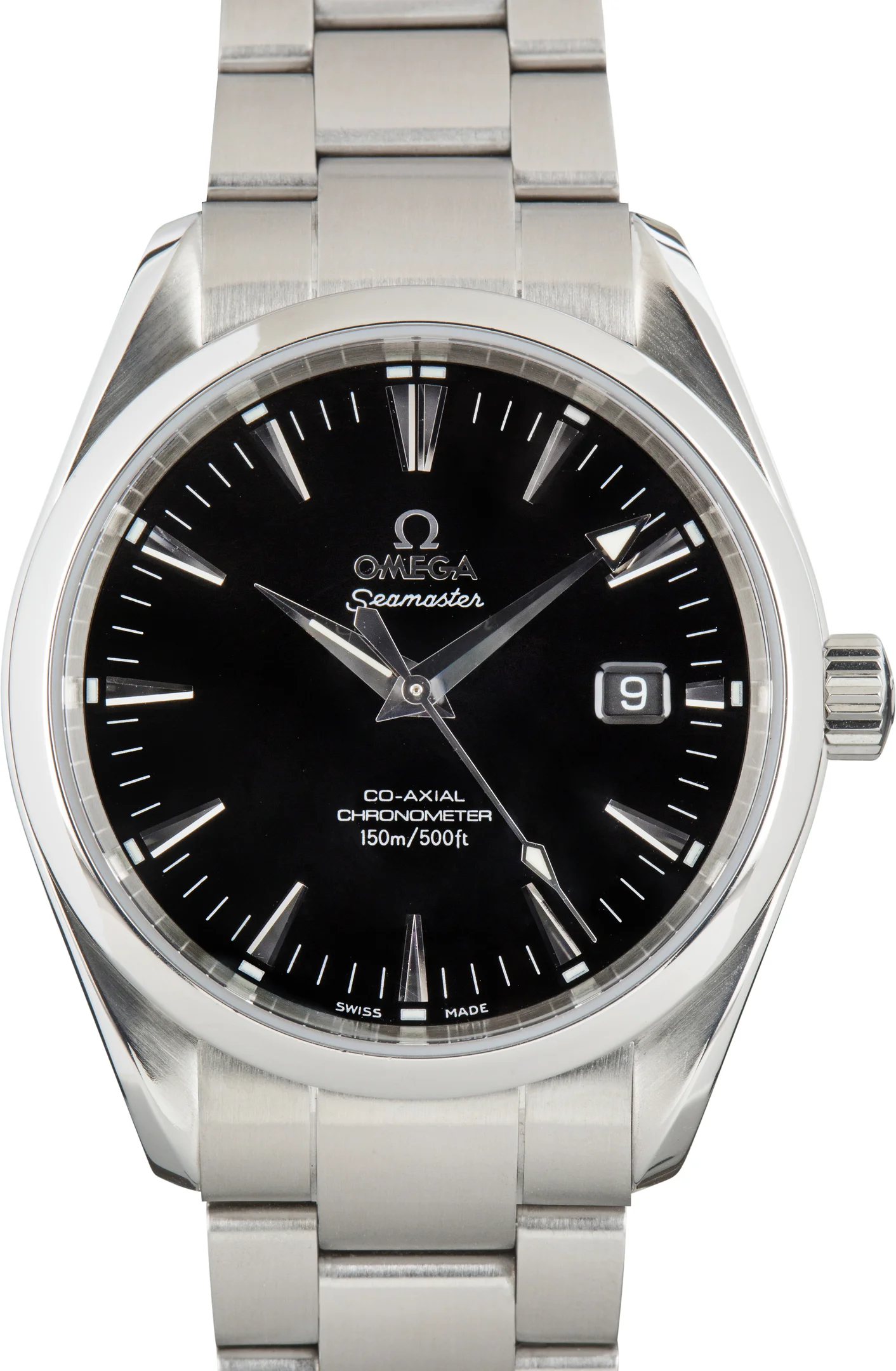Pre-Owned Black Dial Omega Seamaster Aqua Terra - 1