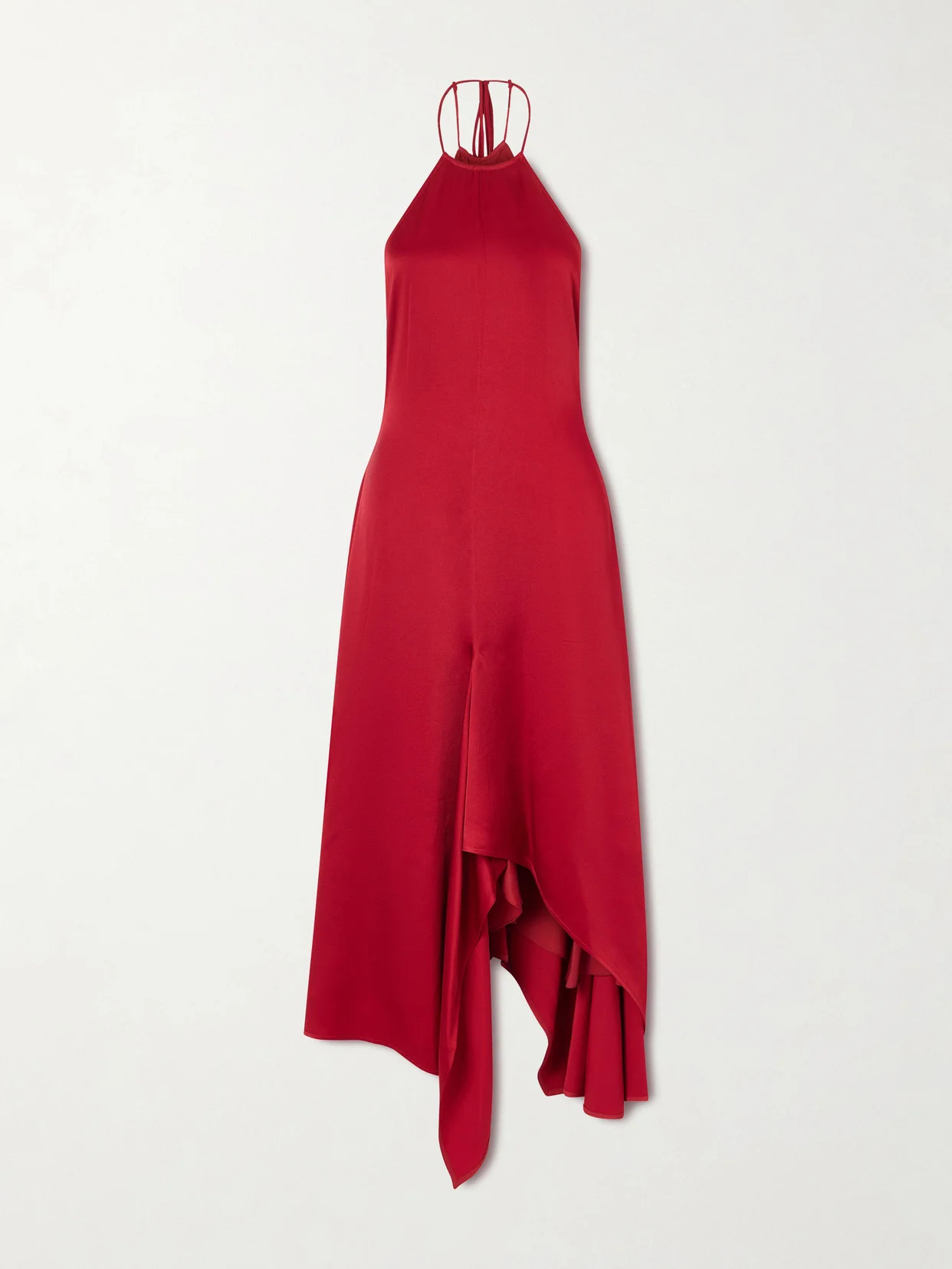 Satin Halterneck Midi Dress - 1