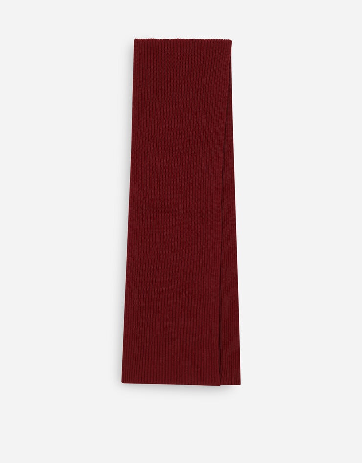 Knit cashmere scarf with DG patch - 2