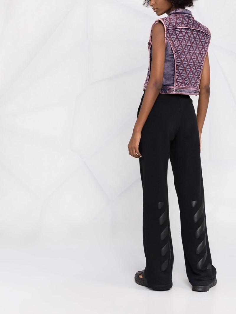 contrast-stitching cropped vest 6