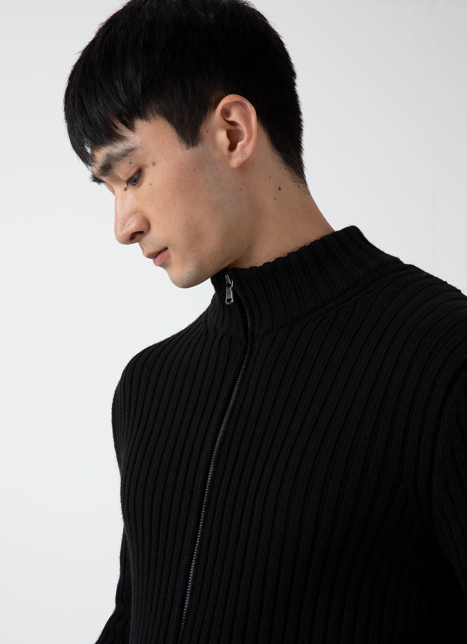 Merino Rib Zip Cardigan - 5