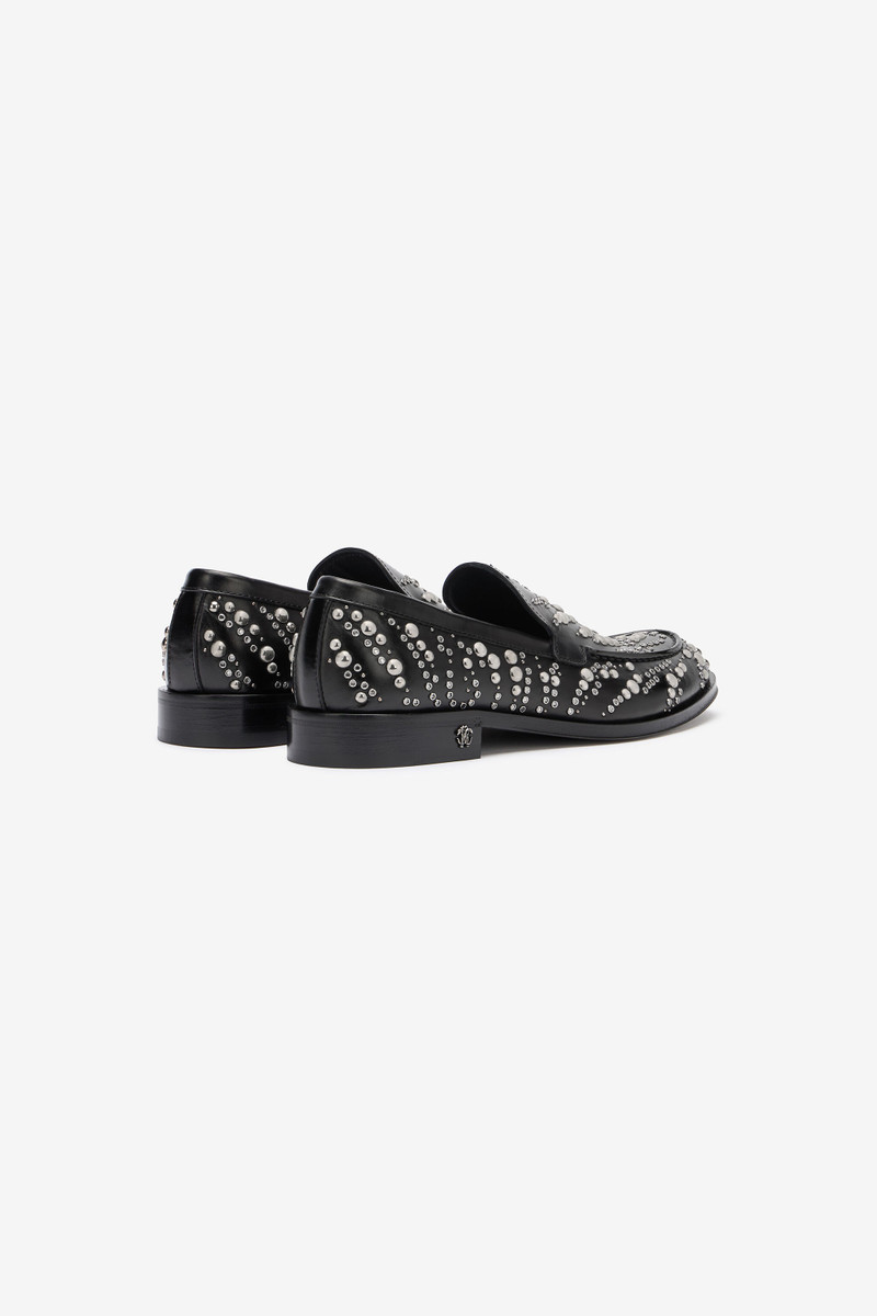 Roberto Cavalli Leather Loafers With Studs And Rhinestones outlook