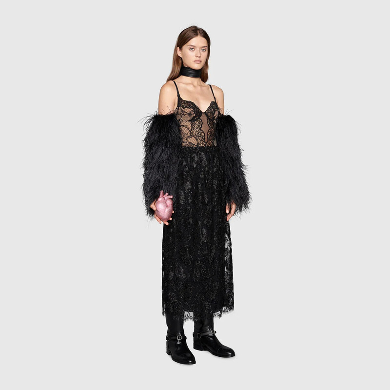 Crystal embroidery floral lace skirt 2