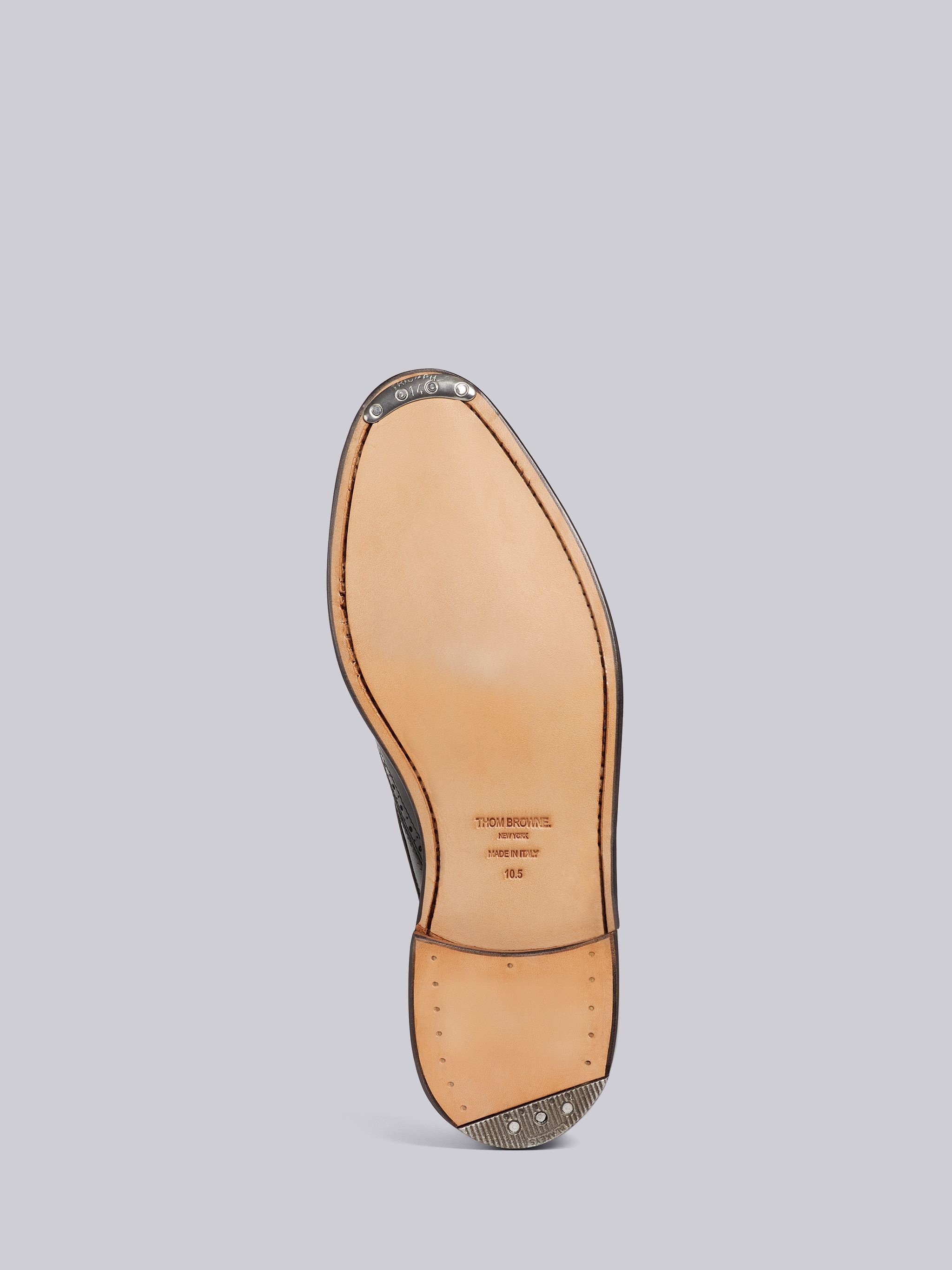 Black Calf Leather Slip On D'orsay Loafer - 5
