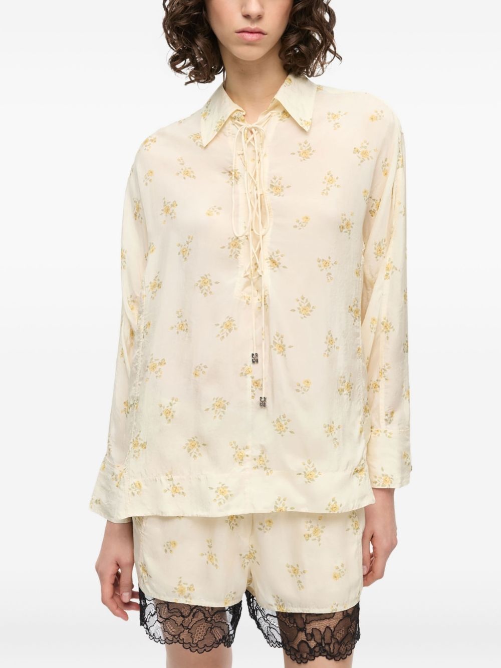 floral-print blouse - 3