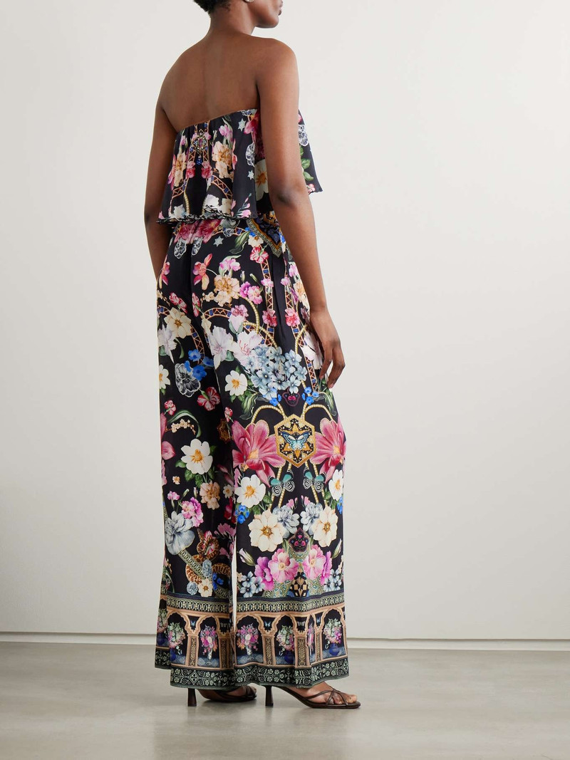 Strapless embellished printed silk crepe de chine jumpsuit 3