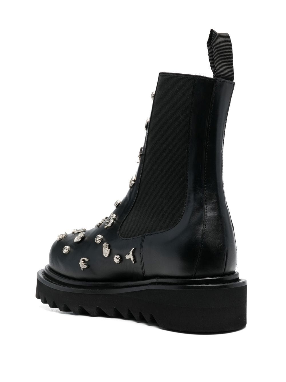 studded ridged sole ankle boots - 3