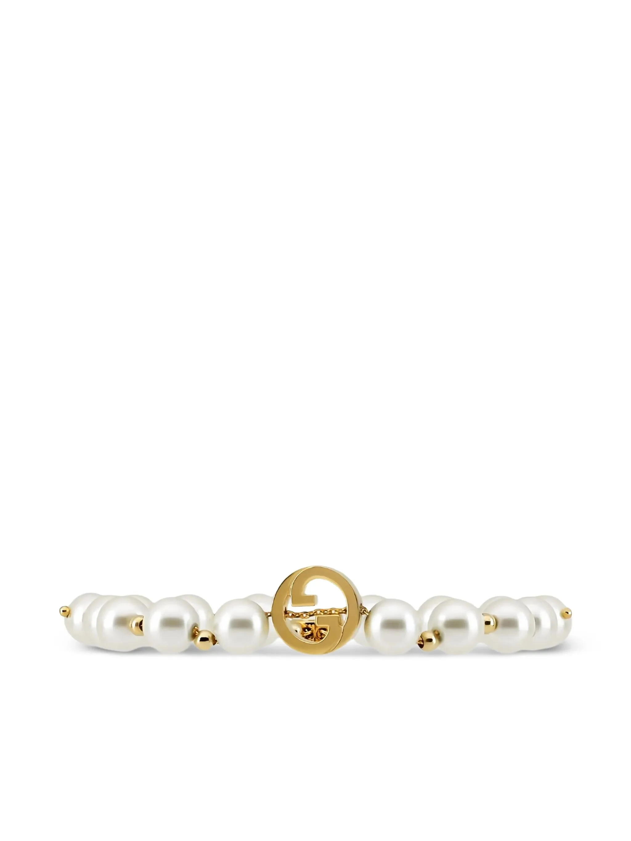Gucci Pearl Gold-tone Logo Bracelet - 1