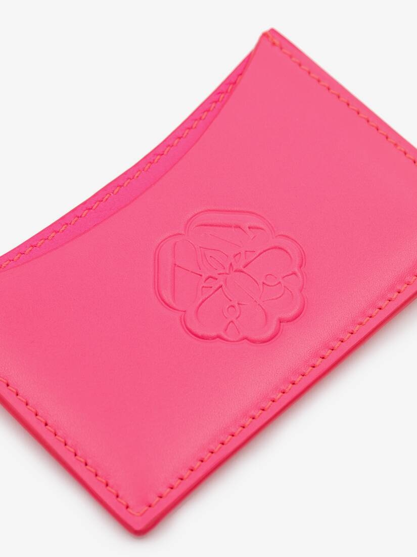 Curve Card Holder in Neon Pink - 4