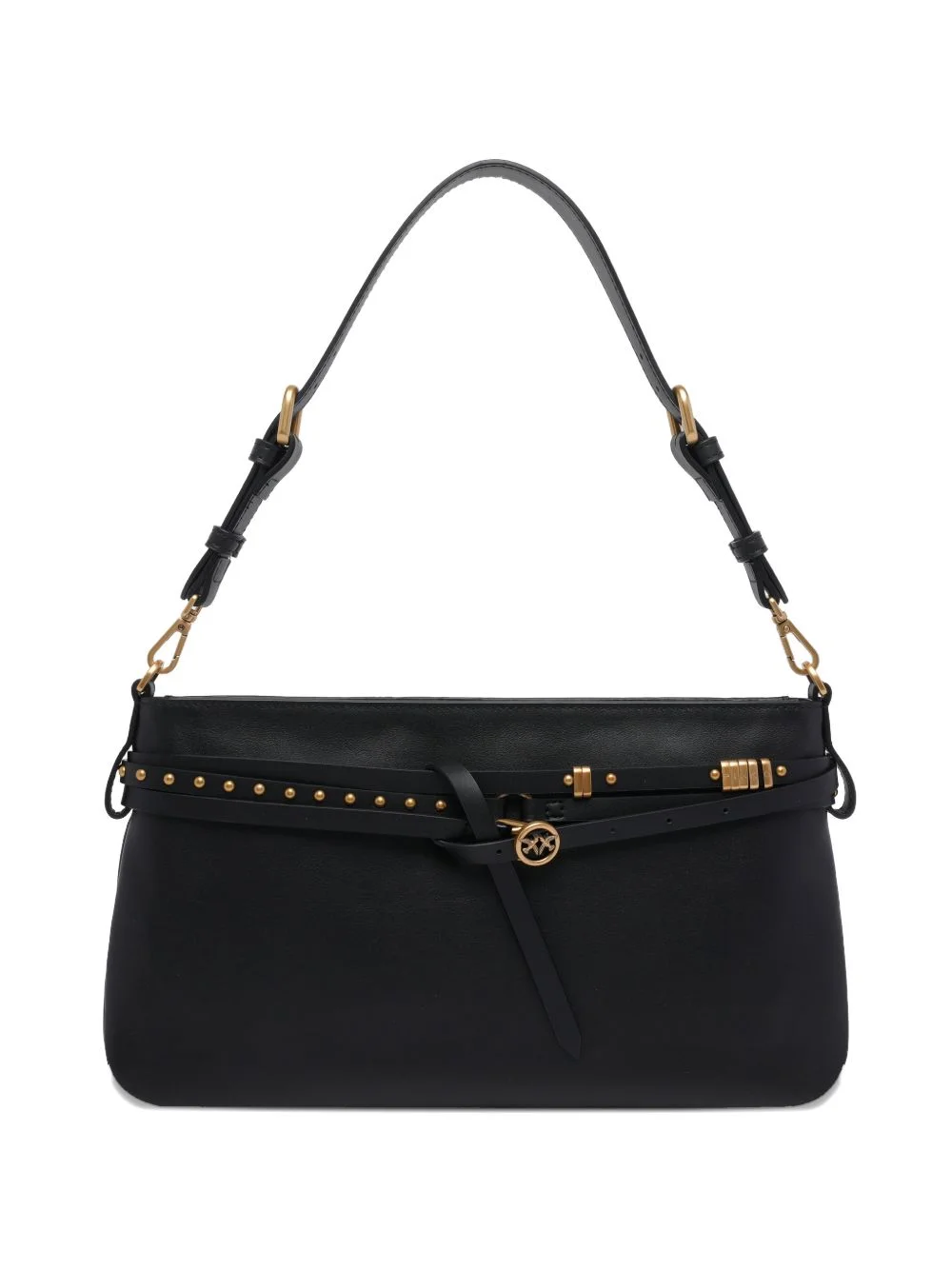 studded logo shoulder bag - 1