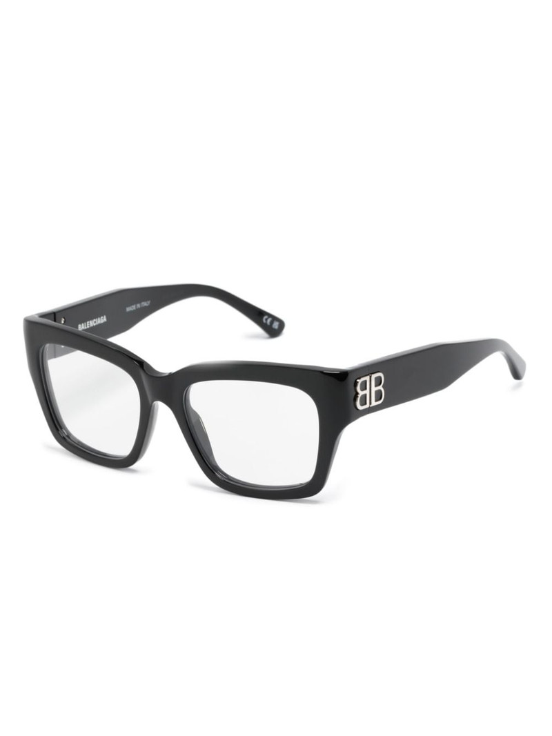 BALENCIAGA logo-plaque square-lenses glasses outlook