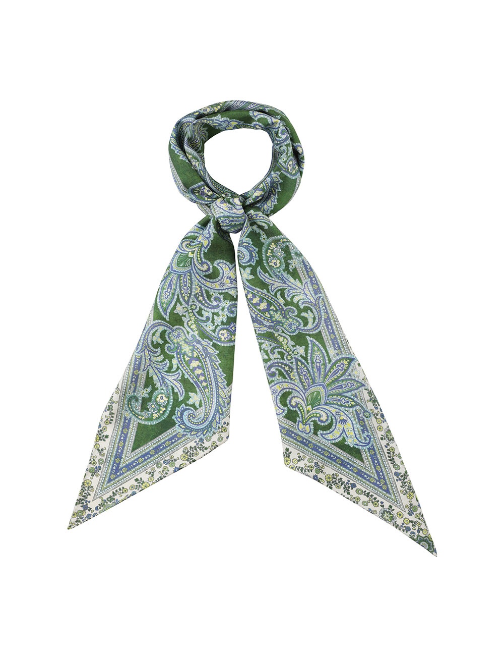 PRINTED SILK NECK SCARF - 1