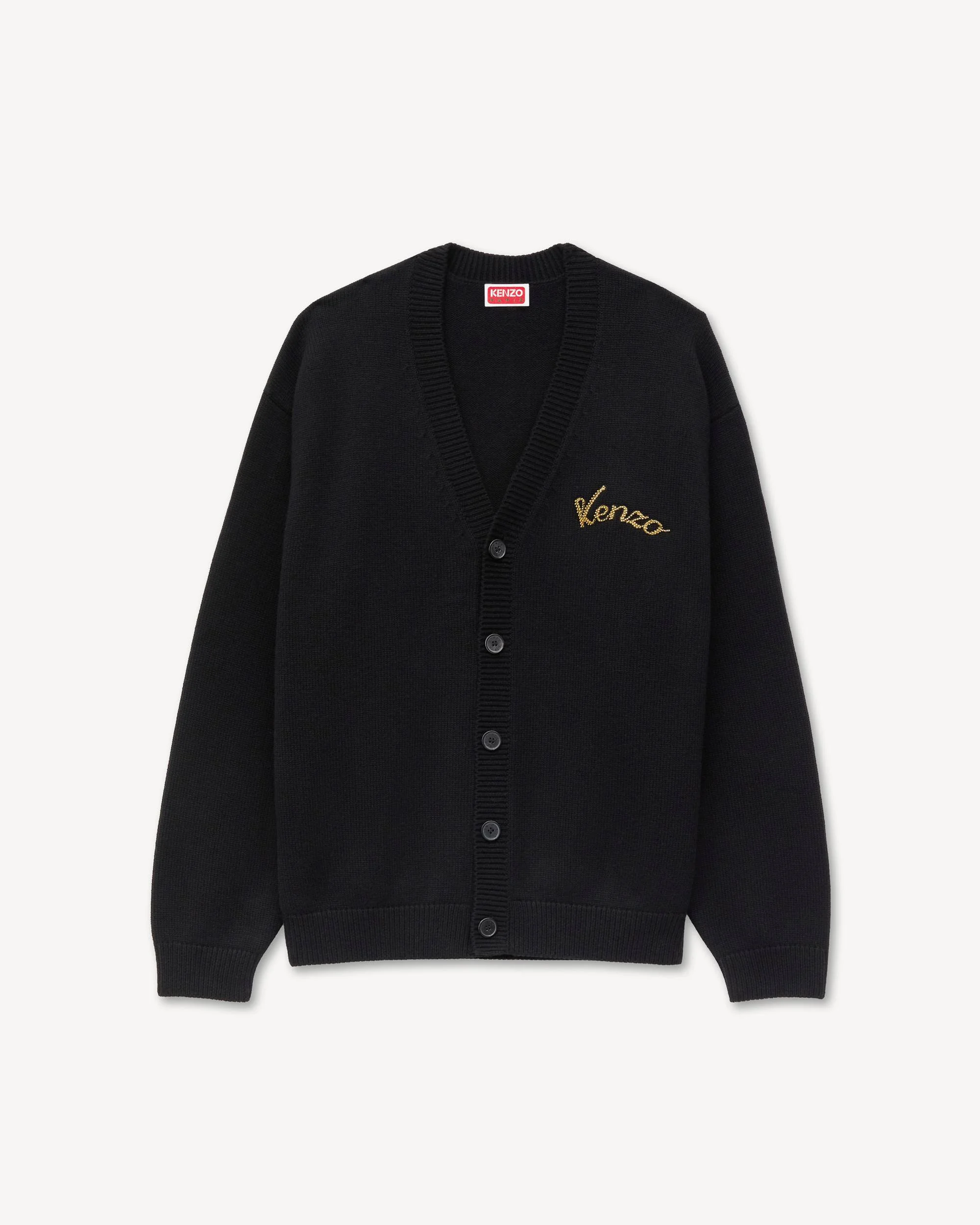 'KENZO Jumping Tiger' embroidered cardigan in wool cotton - 1