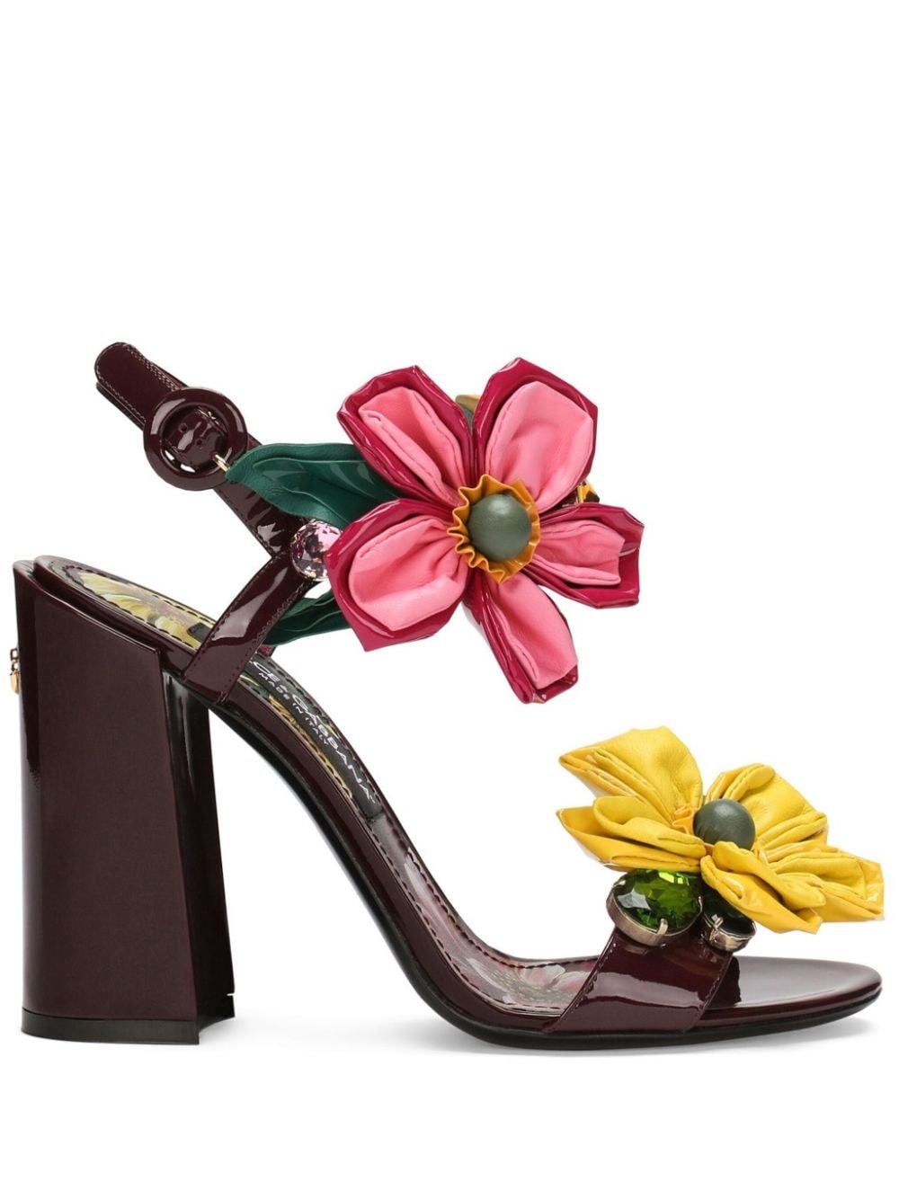 floral-appliquÃ© ankle-strap sandals - 1