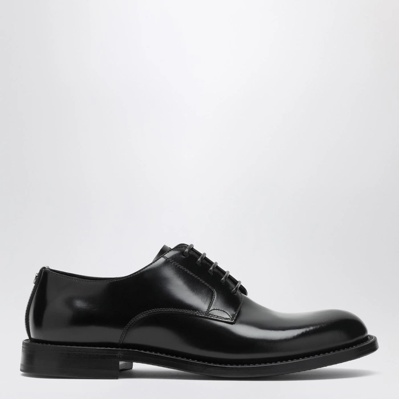 Black leather Derby shoes - 1