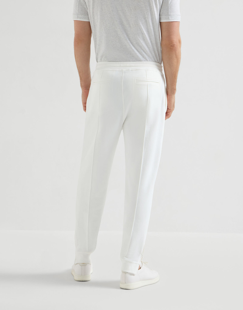 Techno cotton French terry trousers with Crête detail and elasticated zipper cuffs 3