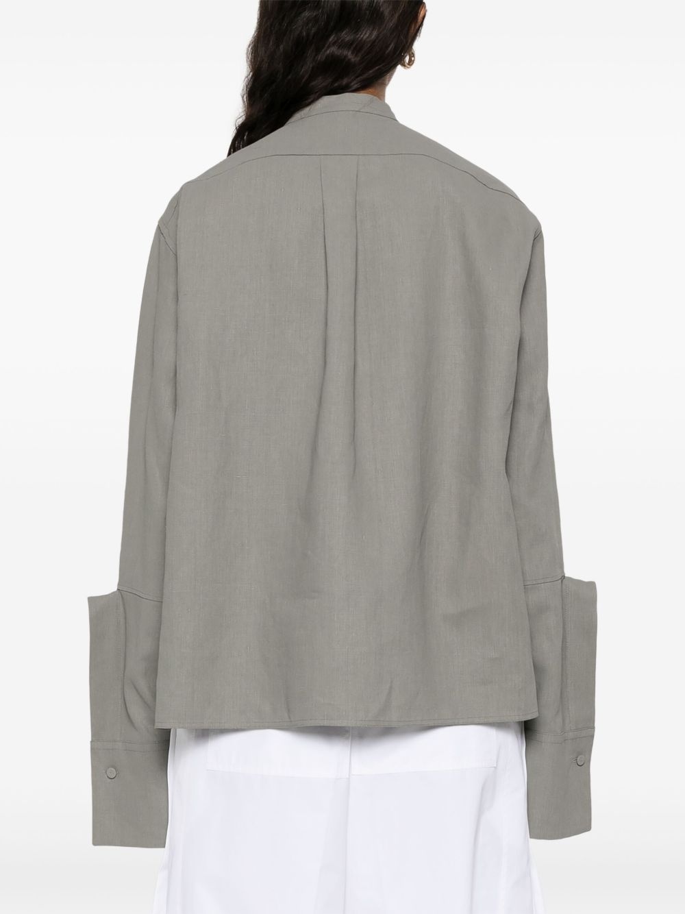 coated linen shirt - 4