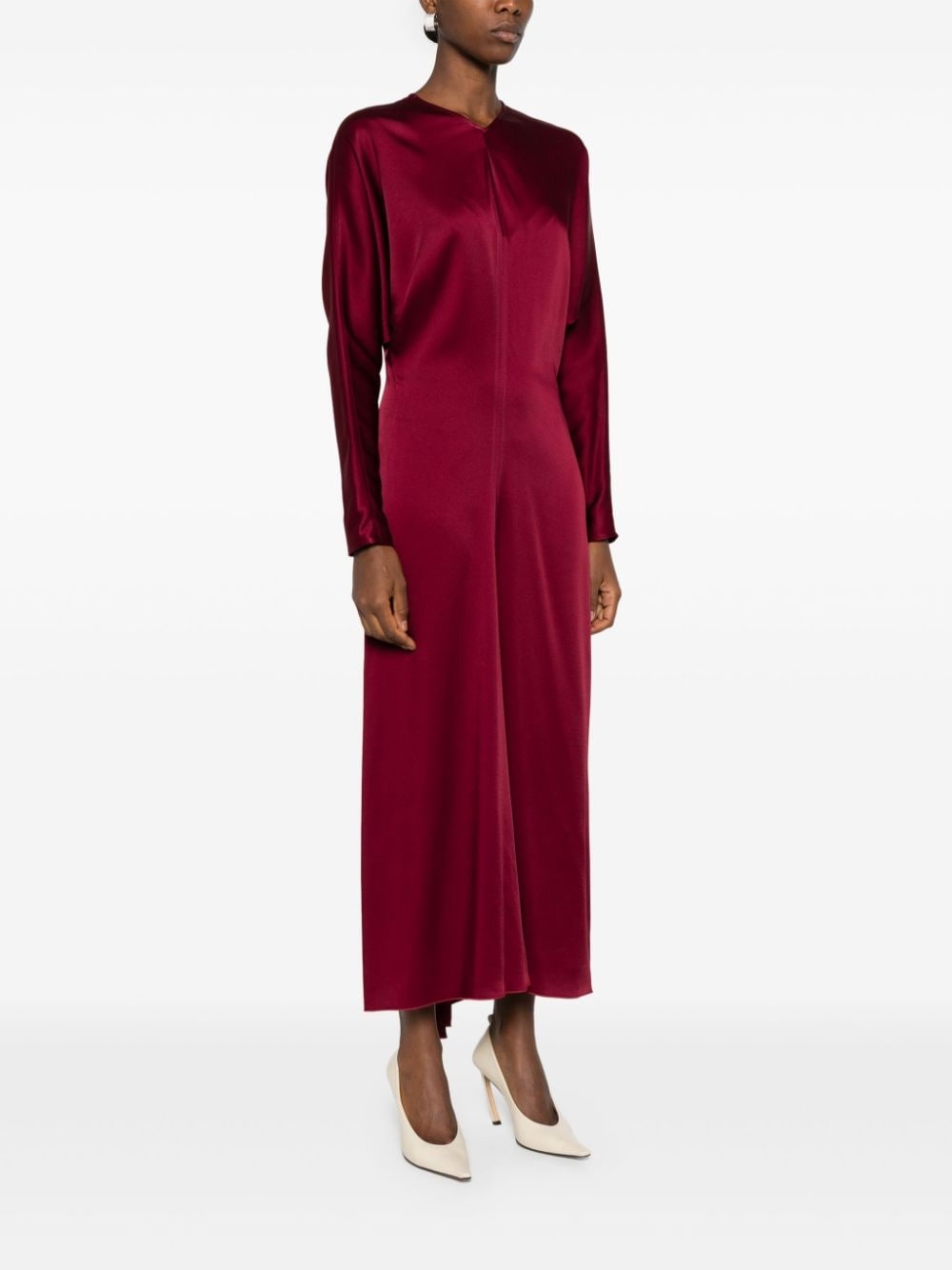 dolman-sleeves midi dress - 3