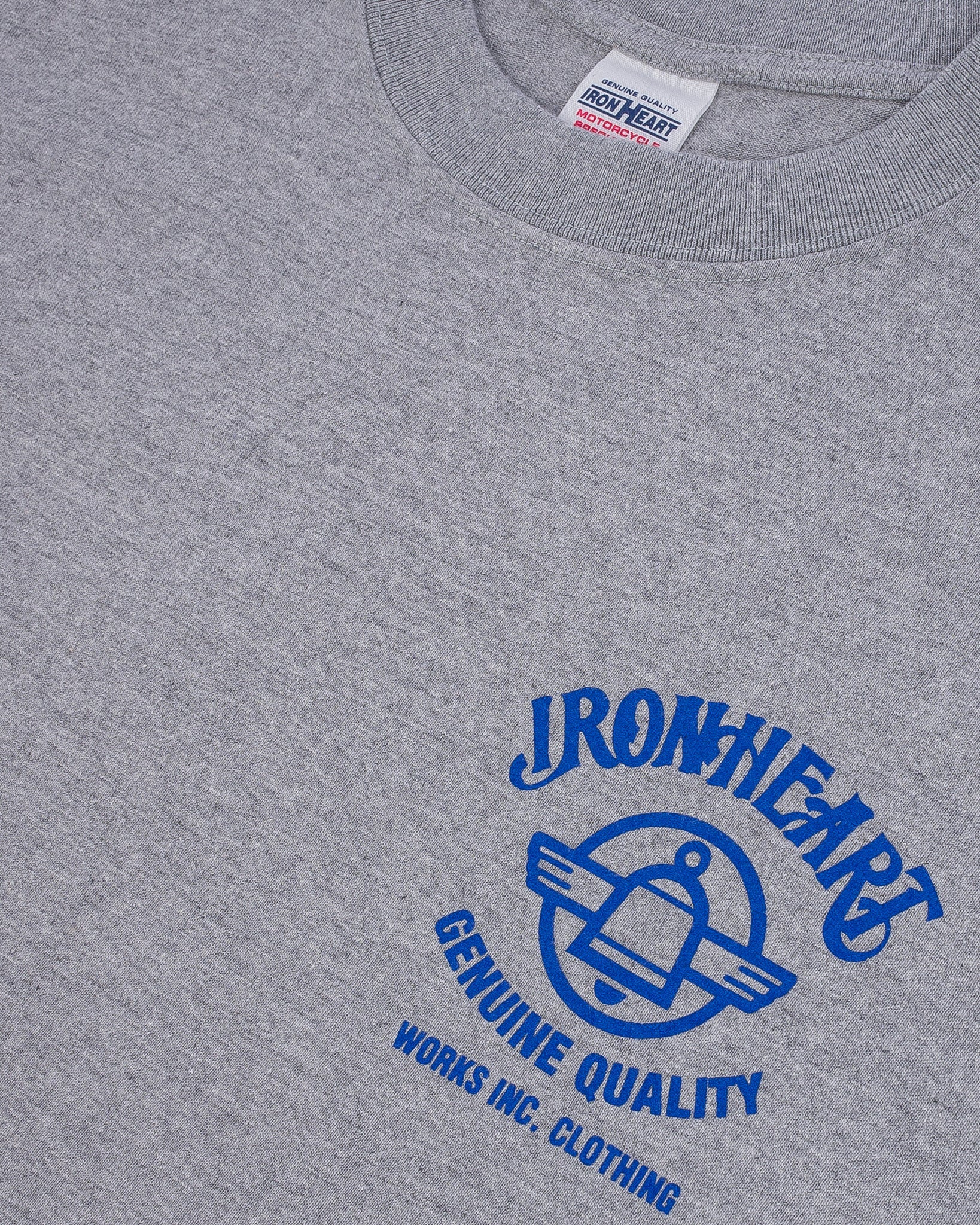IHT-2403-GRY 7.5oz Printed Loopwheel Crew Neck T-Shirt - Gray - 8