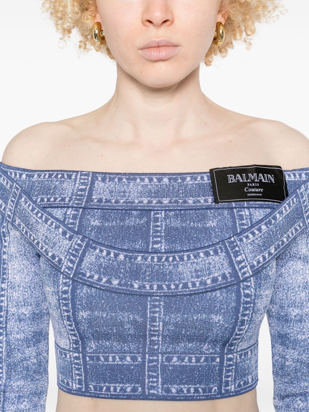 trompe l'oeil-print crop top - 5