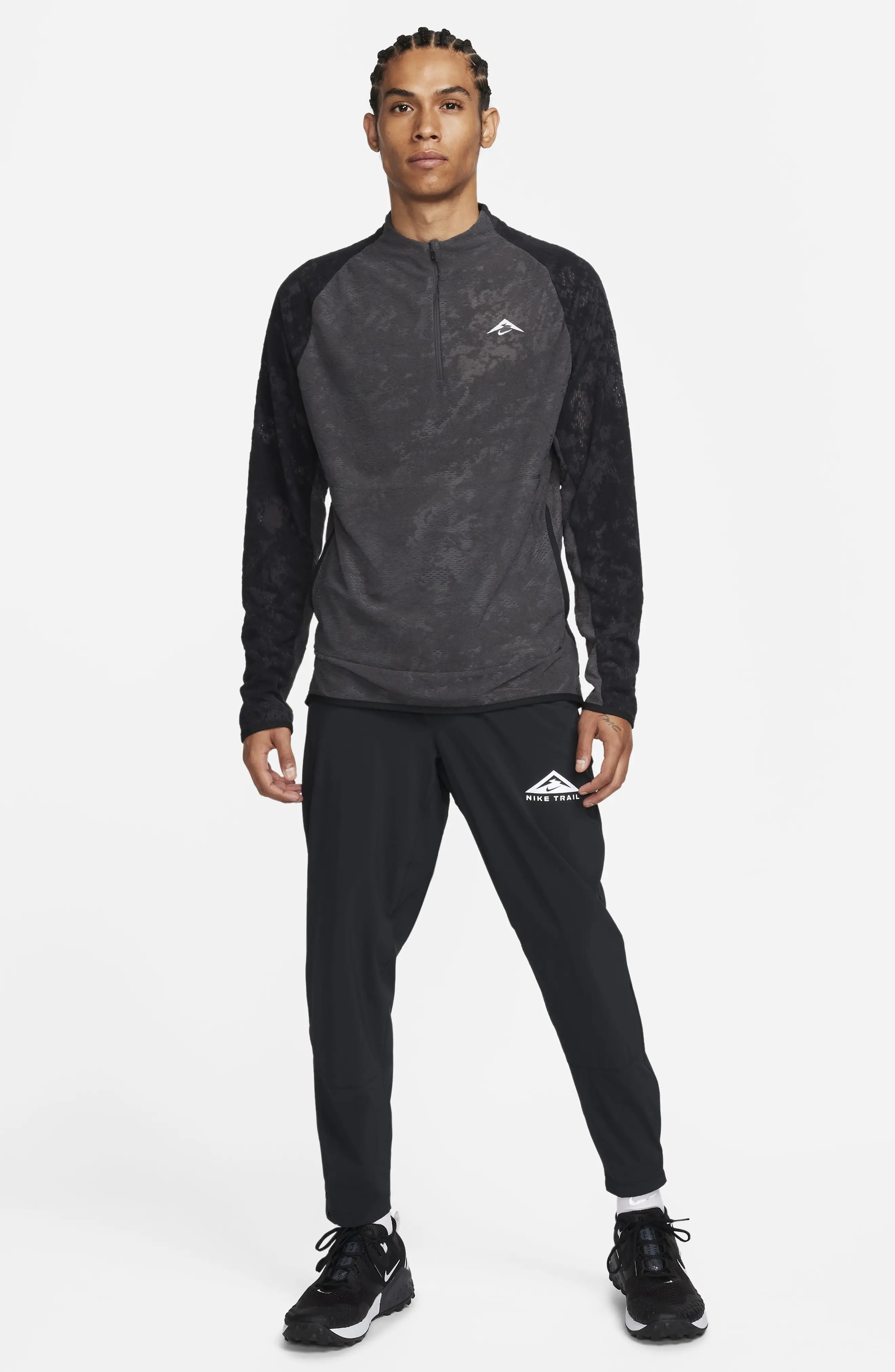 Dri-FIT Half Zip Midlayer Trail Running Top in Anthracite/Black/White - 7