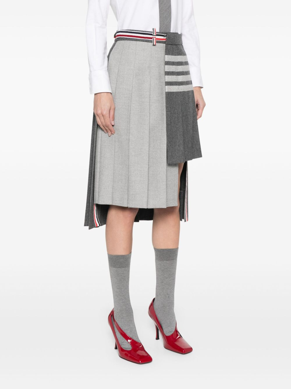4 Bar Stripes pleated midi skirt - 3
