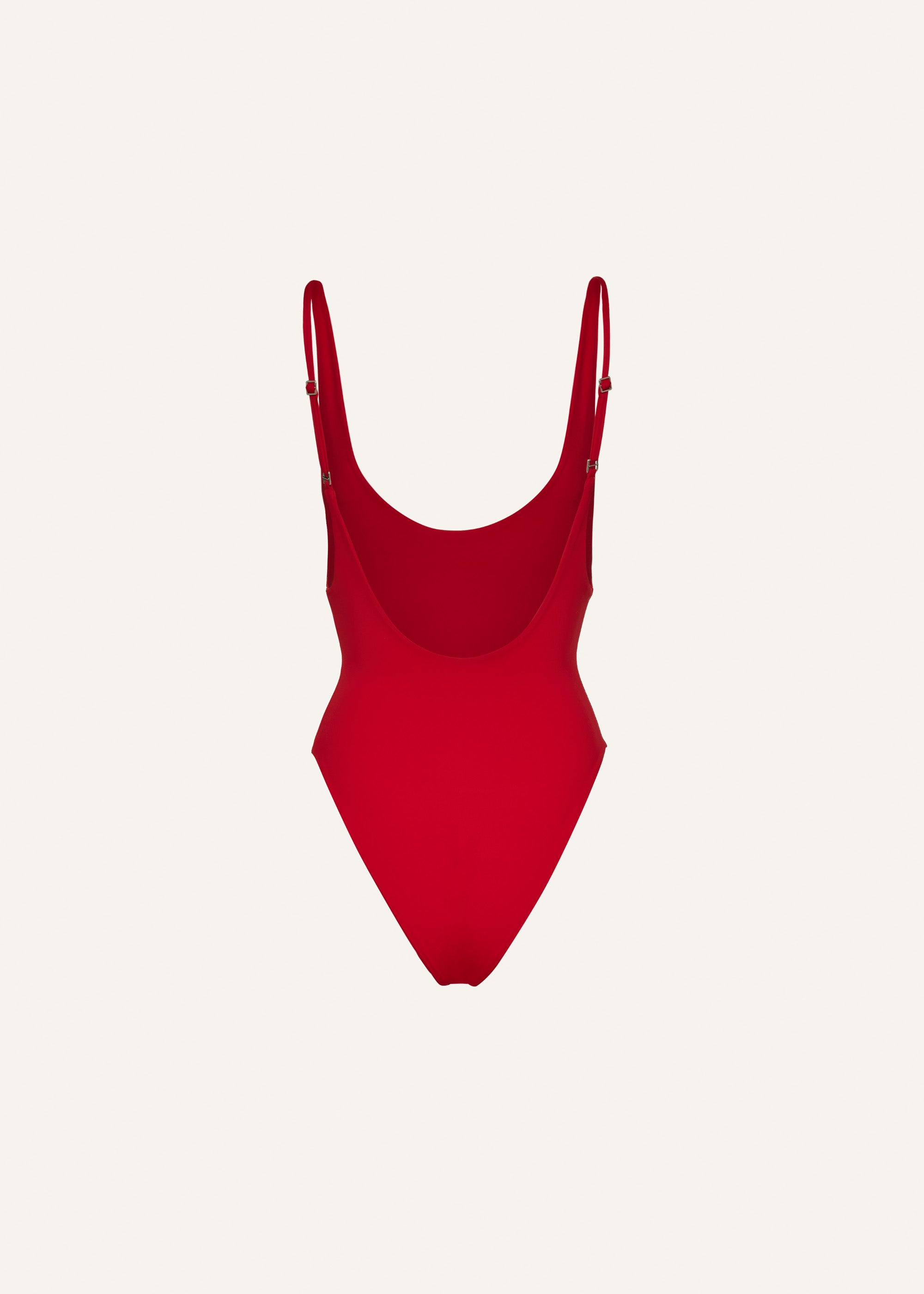 Scoop neck swimsuit in red - 2