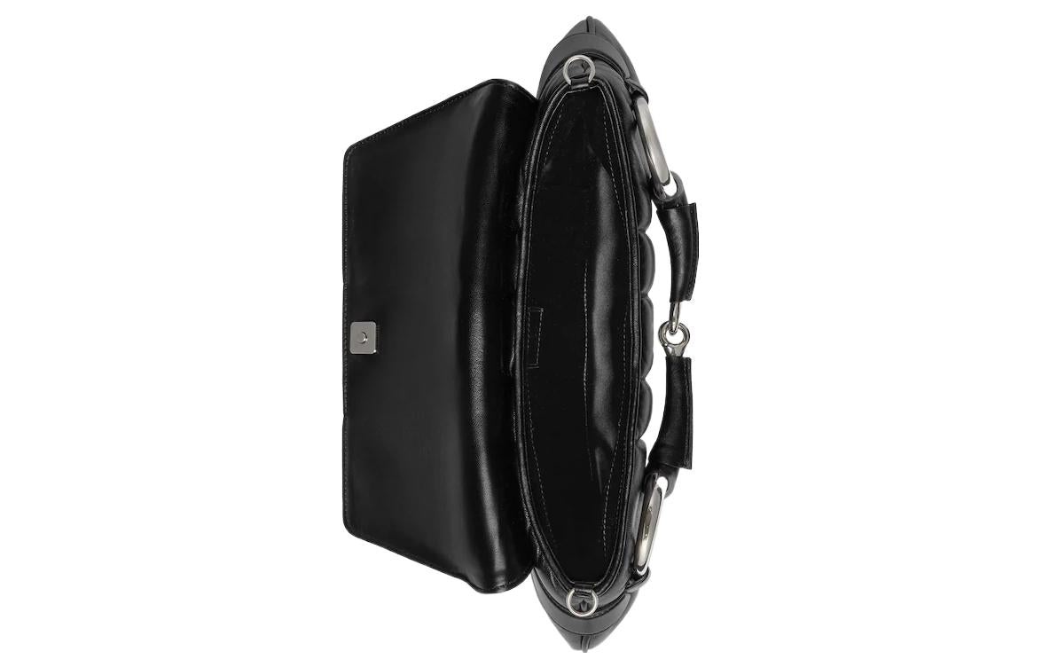 (WMNS) Gucci Horsebit Chain Medium Shoulder Bag 'Black' 764255-AACU1-1000 - 9