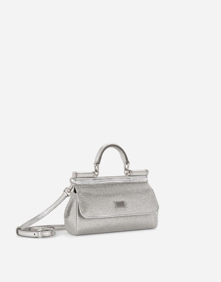 Small satin Sicily bag with fusible rhinestones - 3