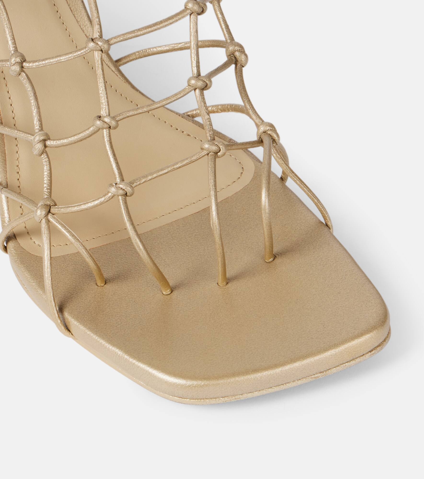 Web Cantilever woven leather wedges - 5