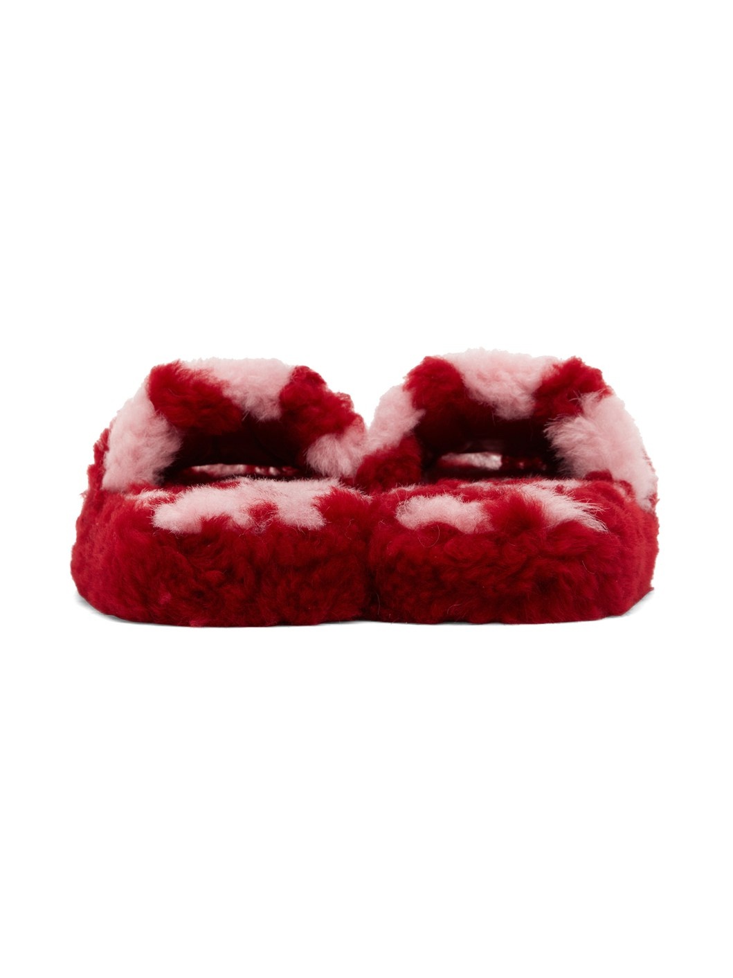 Red & Pink Teddy Sandals - 2