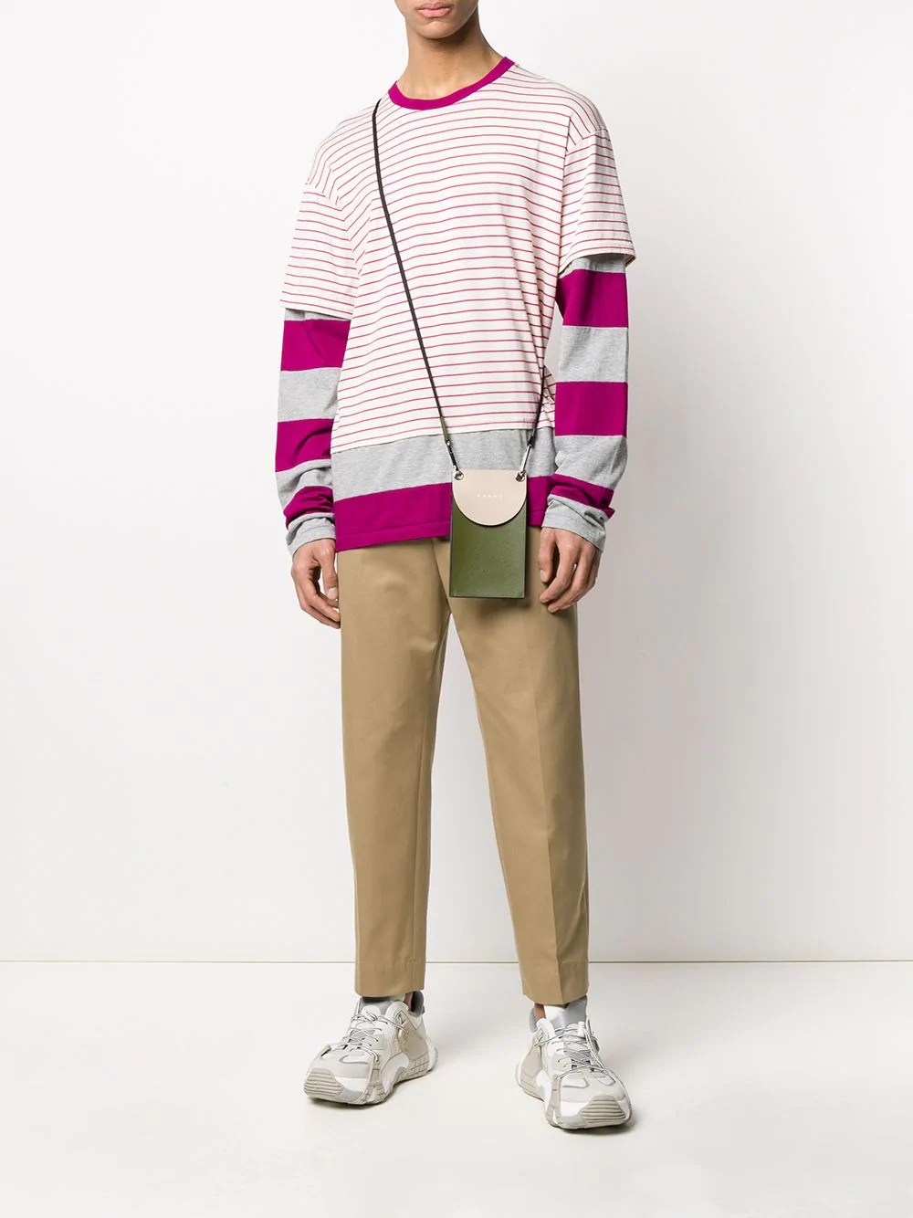 multi-stripe layered T-shirt - 2